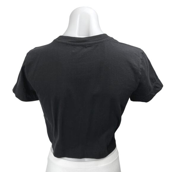 Aritzia Wilfred Black Knit Short Sleeve Pullover Crop Tee T-Shirt Top Size XS - Picture 2 of 4